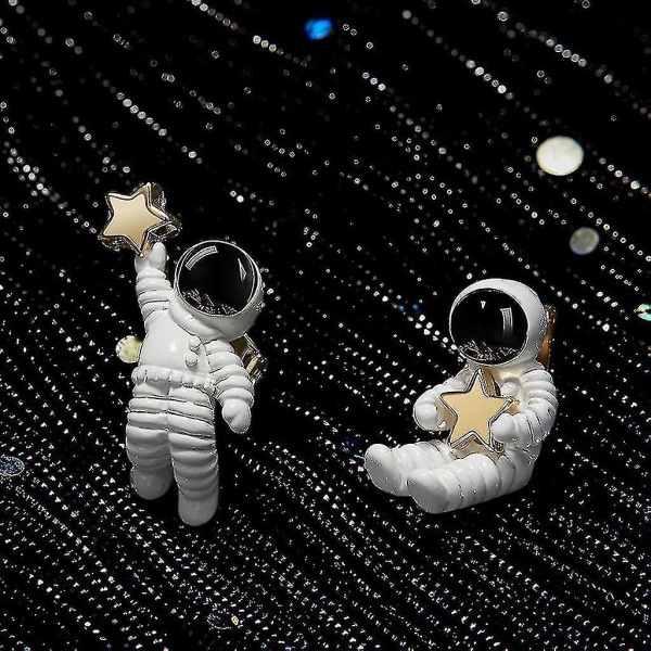 Asymmetriska örhängen Astronaut Stud Örhängen Starry Sky Space Star Drop örhängen
