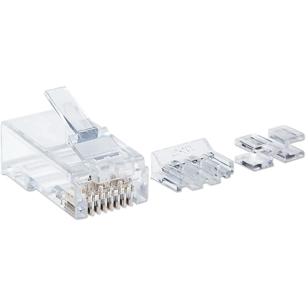 Rj45 Modular Plugs Pro Line, Cat6a, Utp, 3-piikkinen, kiinteälle langalle, 50 kullatut kontaktit, 80 pakkaus