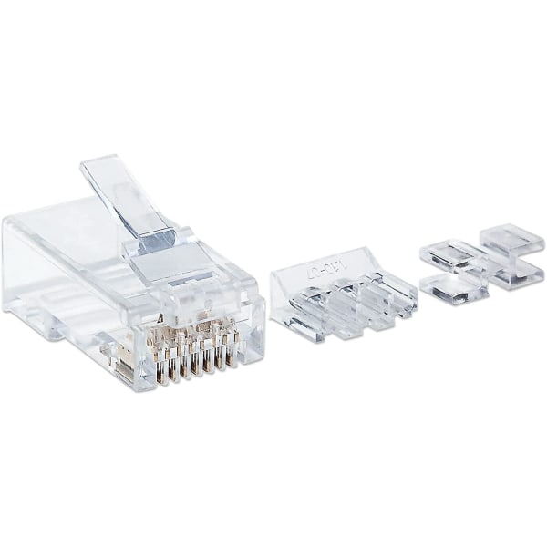 Rj45 Modular Plugs Pro Line, Cat6a, Utp, 3-prong, For Solid Wire, 50  Gold-plated Contacts, 80 Pack