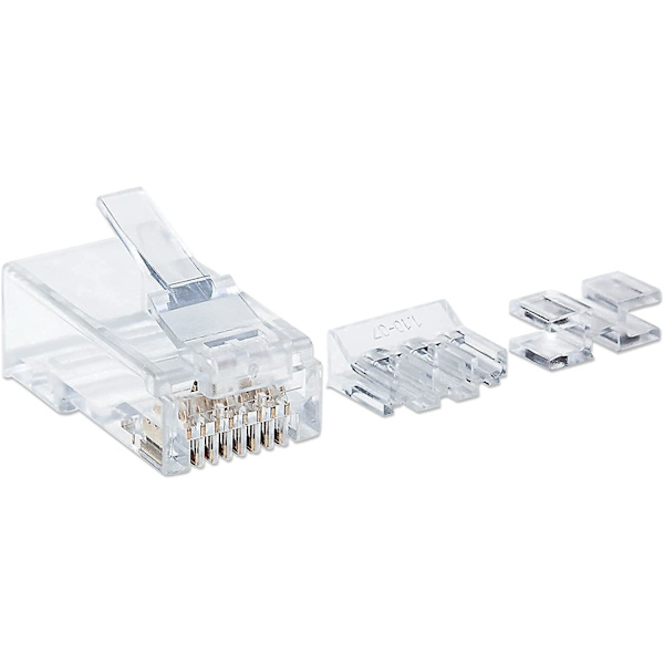 RJ45 Modular Stik Pro Line, Cat6a, UTP, 3-polet, Til Solid Tråd, 50  Forgyldte Kontakter, 80 Pak