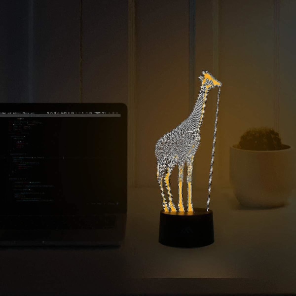 Shxx Giraffe 3D Nattlampa 7 Färger LED Touch Bordsslampa Energisparande Djurlampor Trendig Kreativ Heminredning Present 3d10l-357