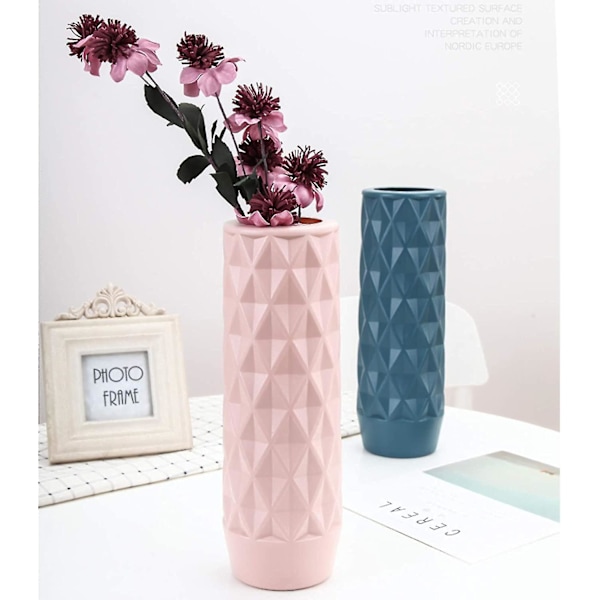 King Style Plastvaser för blommor, hållbara, moderna och dekorativa för vardagsrum, kontor