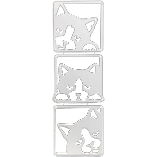 Kattstansar för korttillverkning 3 st Kattmetallstansar Stansklipp för DIY Scrapbooking Album Dekorativ Prägling Papperstansar