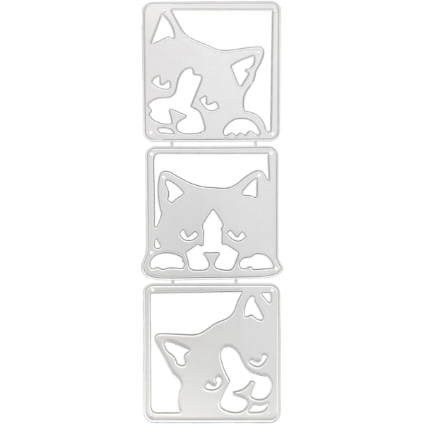 Kissan leikkuumestarit korttien tekemiseen 3 kpl Cat Metallileikkausleikkausstensiilejä tee-se-itse-scrapbooking-albumiin Koristeelliset kohokuviointipaperileikkaukset