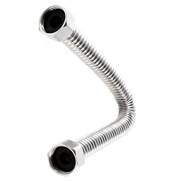 Duschsslang i rostfritt stål 19 mm, duschslang 30 cm, silver