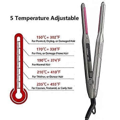 Mini-plattång Pencil Flat Iron 1/2\" titanplattor för kort hår, pixie-klippningar och skäggstyling