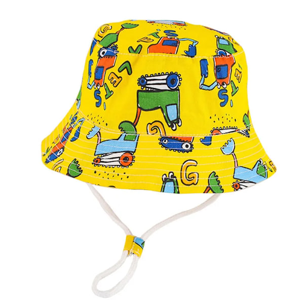 Baby Boys Girls Cartoon Fiskerhatt Sommer Utendørs UV-beskyttelse Bøttehatt lion yellow 54cm