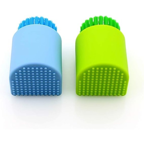 2 st silikontvättborste Skrubba hushållstyg tvättborste Dubbel användning skurborste för kläder Underkläder Skor