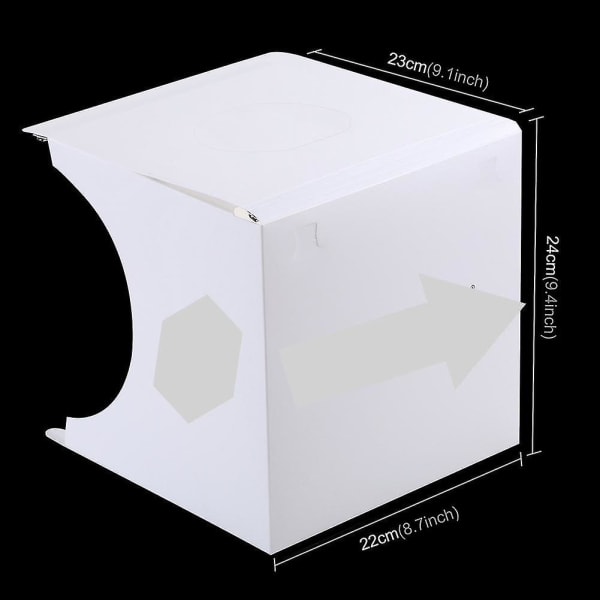 Minikokoontaitettava valolaatikko valokuvausvalokuvastudio Softbox 2 paneelilla
