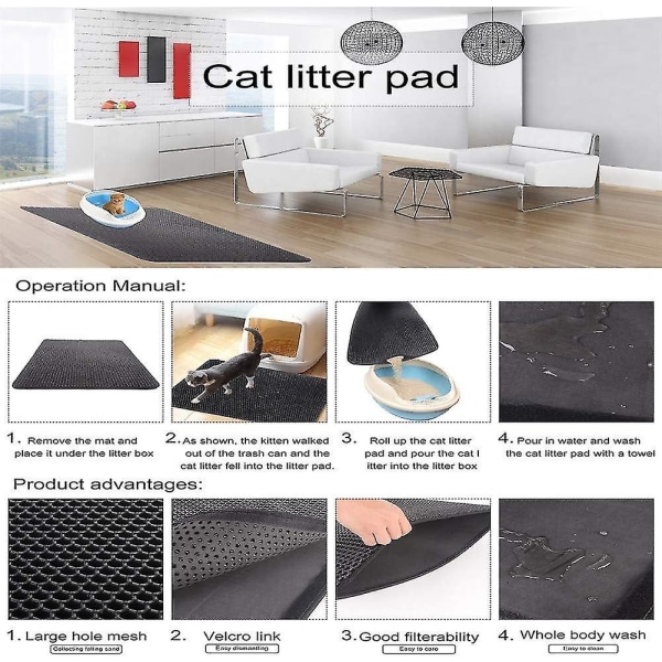 Litter Mat Trapper - Easy Clean suurikokoinen vedenpitävä matto