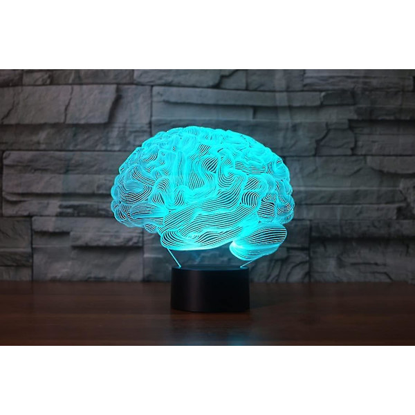 Aivot 3D Illuusio Yövalo Akryylivalo 3D Taide Aivot Malli Led Valo Värit Vaihtuvat Makuuhuoneen Yövalo Lahjat