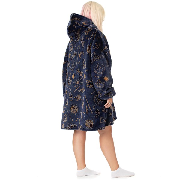 Harry Potter Unisex Tæppe Hættetrøje Blå Broderet Logo