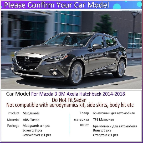 Auton lokasuojat Mazda 3 Bm Axela Hatchback 2014~2018 2015 2016 2017 Lokasuojat Roiskeet Loksuojat Autotarvikkeet