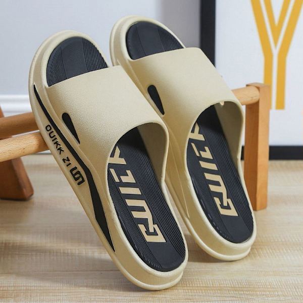 Sommarslippers för män, strandsandaler, mjuka sulor, utomhus- och inomhusslippers khaki 42-43