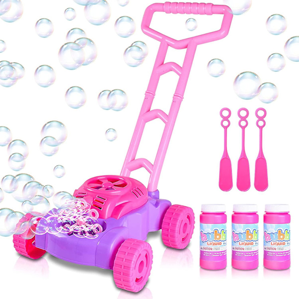 Bubbelgräsklippare för småbarn | Elektronisk bubbelblåsare | Roliga bubbelblåsande leksaksbilar för barn | Bubbelvätska ingår | Julgåva