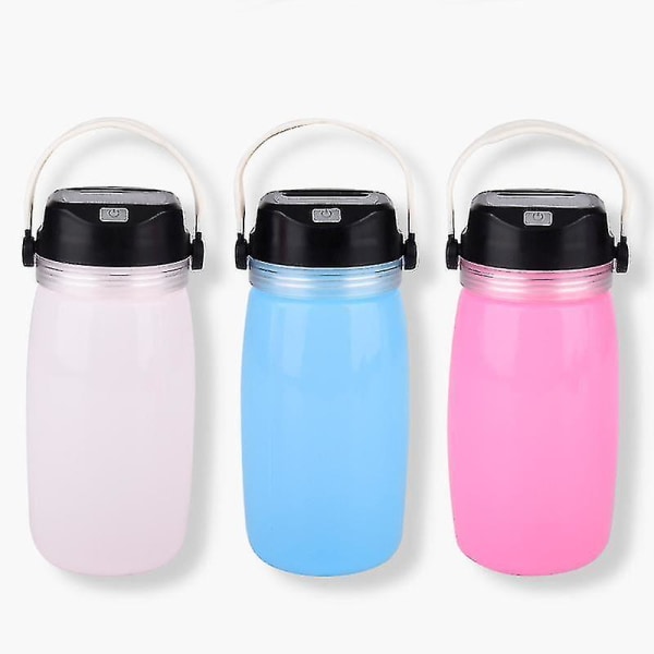 Pink Multifunctional Portable Cup Leak-proof Solar Charging Luminous Cup Outdoor Z52808