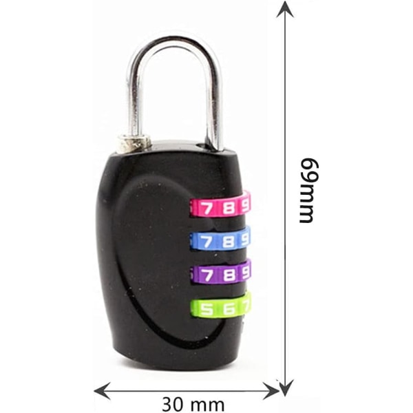Mini kombinations hængelås med 4-cifret adgangskode Bagagelåse til rejseskolegymnastikværktøjskasse