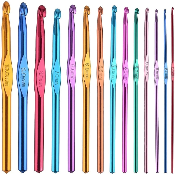 Crochet, 14pcs Aluminum Crochet Hooks Set Needles, Colour