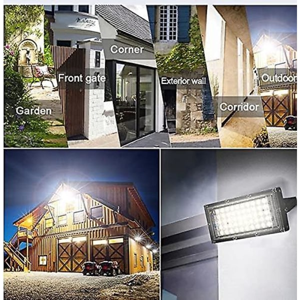 4-pack Ultra Ljusa IP66 Vattentäta LED-Utomhusbelysning för Trädgård, Garage, Sportplan (50W)