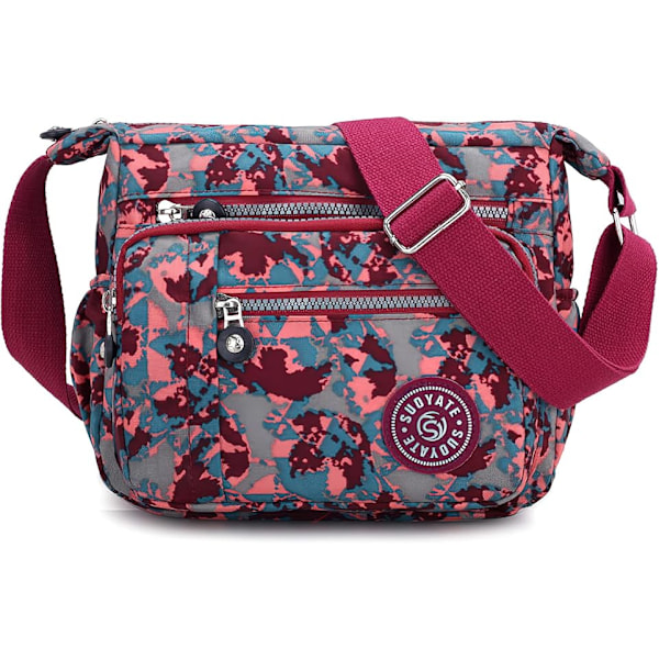 Kvinnors axelväska lätt vattentät axelväska nylon handväska multi-ficka casual messenger väska damresväska