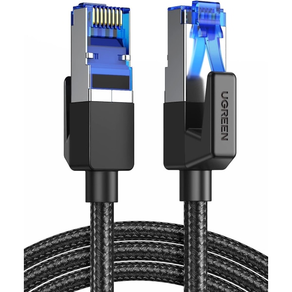 Cat 8 Ethernet-kabel høyhastighets 40gbps 2000mhz Ethernet-kabel flettet Rj45 Lan Gigabit Network F/ftp Poe kompatibel med Xbox One