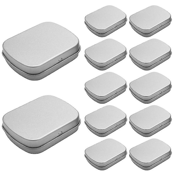 Metallbehållare - 12-pack metallburk mini bärbar låda behållare för ing pin, pärlörhänge J
