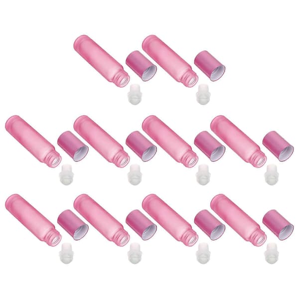 Hållbara roll-on-flaskor i glas Parfymflaskor för eterisk olja 10 st Matte pink