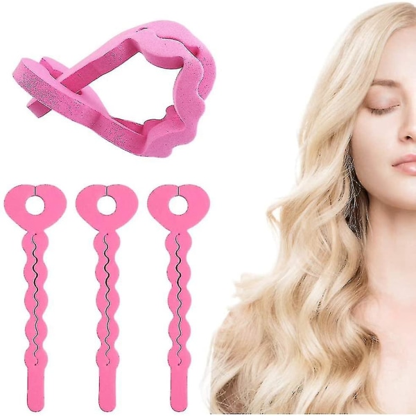 18 stk Hårkrøller Svampruller Fleksibel Til Kvinder Piger - Pink
