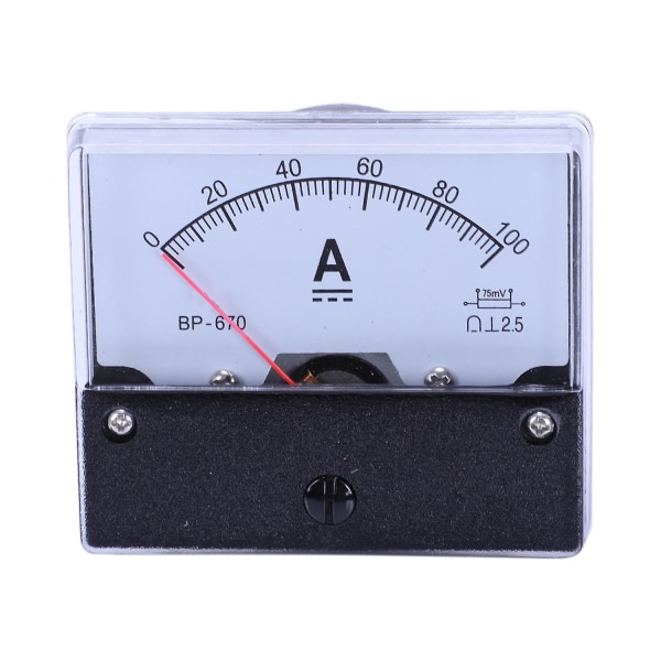 Dc 100a Analog Panel Ampere Strømteller Amperemeter Meter -670