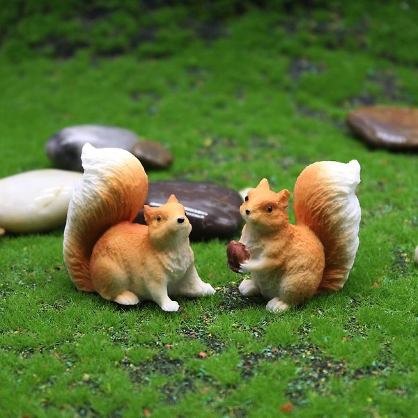4 kpl Mini-oravahahmot Miniatyyri hartsieläinhahmot mikromaisemapuutarha-oravapatsaat