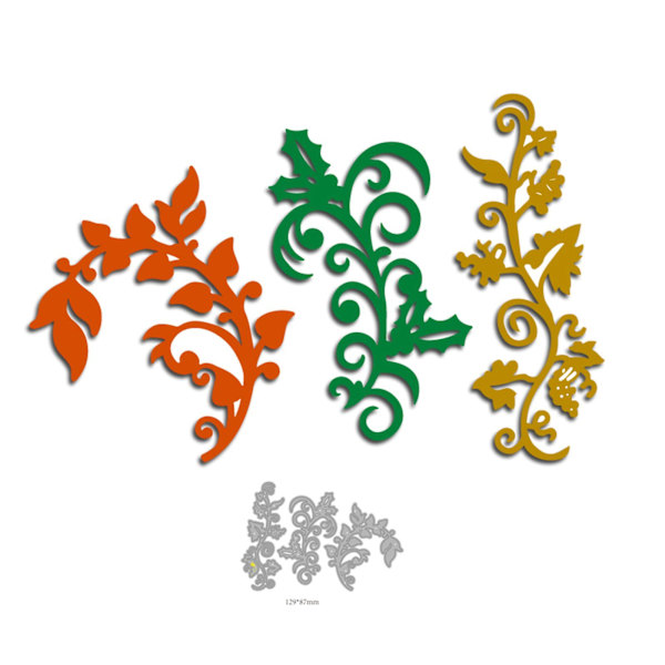 Metal Skæreforme med Svirvler, Ranker og Blade til Embossing og DIY Scrapbooking