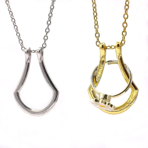 Ringholder-halskjede for kvinner og jenter - Ringbevarer-halskjede for kone, kjæreste, mamma - Ringbevarer-anhengsmykke - Gave
