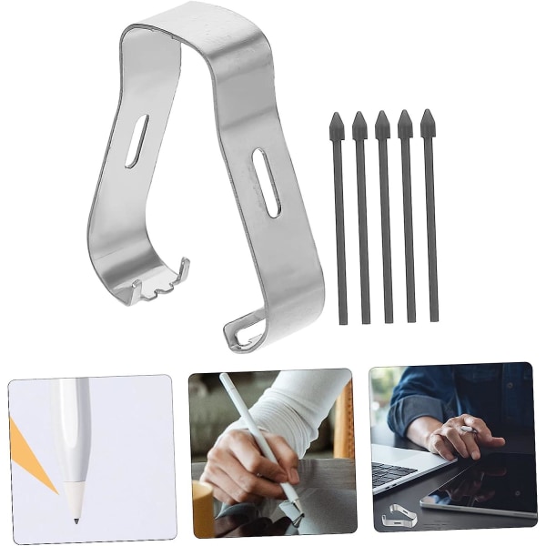1 sett påfyll for stylus spiss svart metall ultra