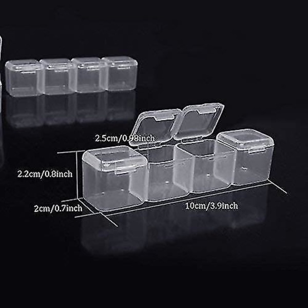 Diamond Stick Box 3 st Varje Genomskinlig Förvaringslåda Med 28 Mini Fack Rutnät, 5d Diamant