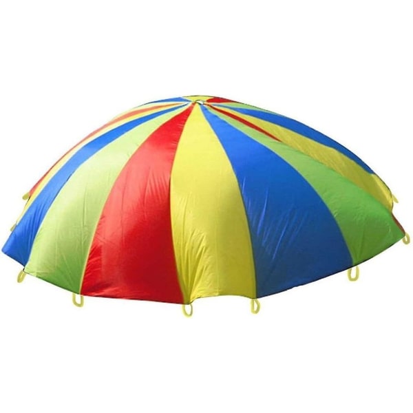 Børnebørn Sportsudvikling Leg Regnbueparaply faldskærm med 8 håndtag til børn Teltleg, udendørs indendørs familiemotion