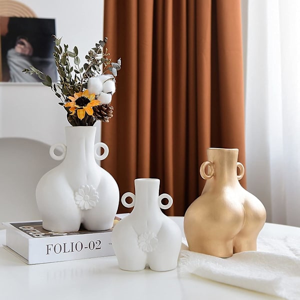 Mänsklig kropp Vas Keramik Blomkruka Abstrakt Konst Hantverk Elegant Heminredning Kvinnlig Kropp Prydnad Blomkruka Kreativ Present (Liten)