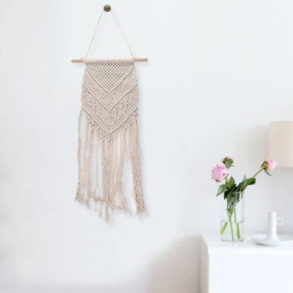 Makramee-seinätekstiili boho-tyyliin