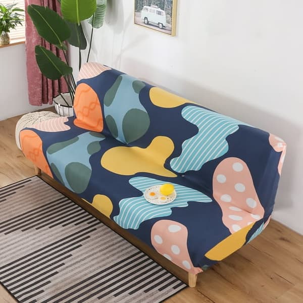 Trykt futon trekk, møbelbeskytter i polyester, elastisk stretch sofatrekk i polyester, fargerik
