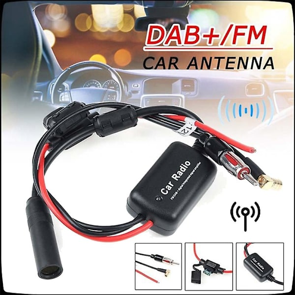 Universal DAB + FM Bilantenne Splitterkabel Digital Radio + Forsterker Tilbehør