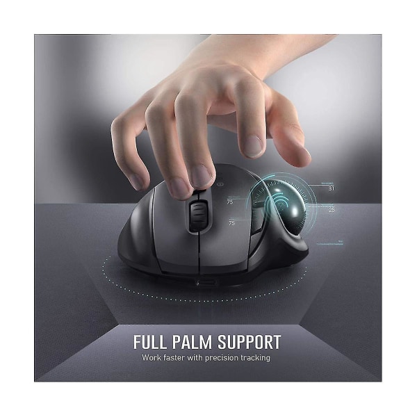Genopladelig Trackball Mus Bluetooth+2.4g Dobbelt Tilstand Trådløs Mus Til Pc Computer Bærbar Tablet