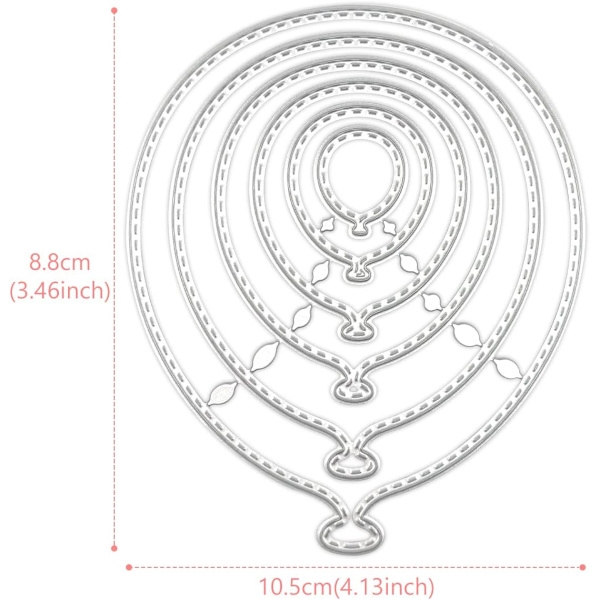Ballon Metal Skæredåse, Ballon Metal Skabelonforme, Dekoration Embossing Skabeloner til DIY Scrapbooking Album Dekorative Br