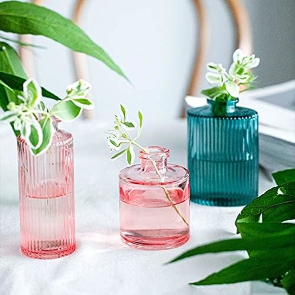 Dekorativ glasvas Dekorativ vas Ny Multicololr Glasvaser Blomkruka Minibflaskor Dekoration Hem Nordisk Torkad Transparent Hydroponisk Liten Bo