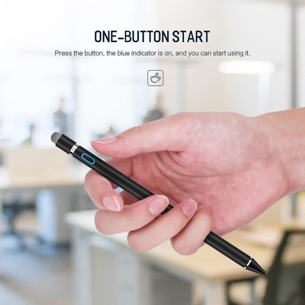 Active Stylus Pen 1,45 mm Høj præcision og følsomhedspunkt Kapacitiv Stylus Kompatibel til Iphone Samsung Ipad Pro Ipad Air 2