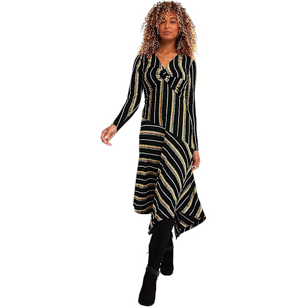 Joe Browns Kvinders Asymmetrisk Diagonal Stribet V-Hals Kjole