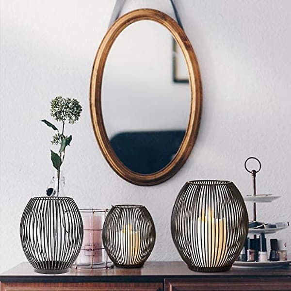 Metalltråd Lysestake, Oval Kurvholder - S