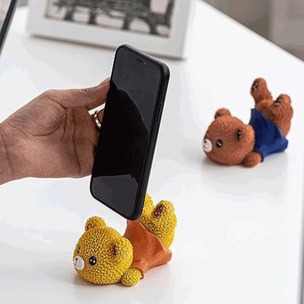 Telefonhållare Mobiltelefonställ för skrivbord Söt Bear Doll Stand Hållare iPhone Stand Telefonhållare för säng Telefon Kawaii