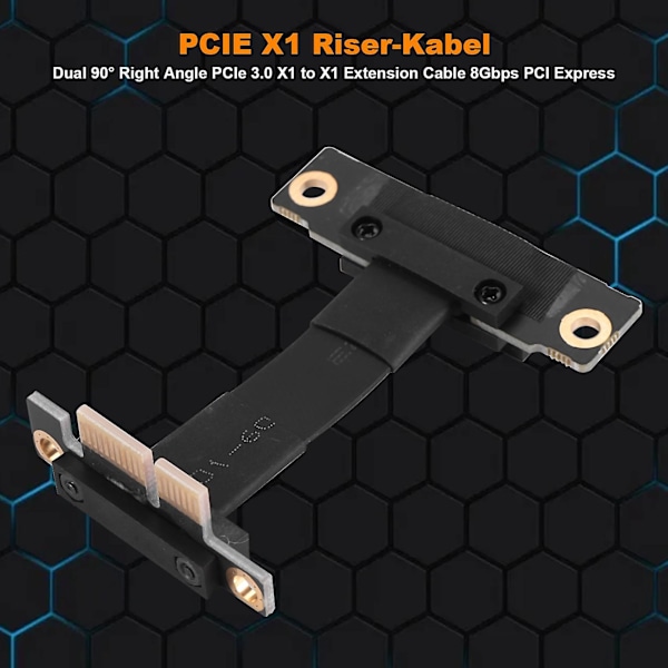 PCIe X1 Riserkabel Dobbel 90 Graders Høyre Vinkel PCIe 3.0 X1 Til X1 Forlengelseskabel 8gbps Pci 1x Riser