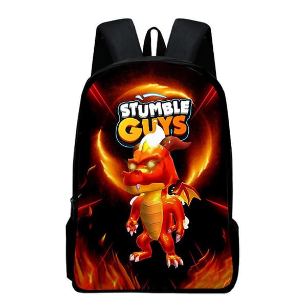 Stumble Guys tryckt ryggsäck med stor kapacitet, skolväskor, resväskor, barnens dag-presenter E