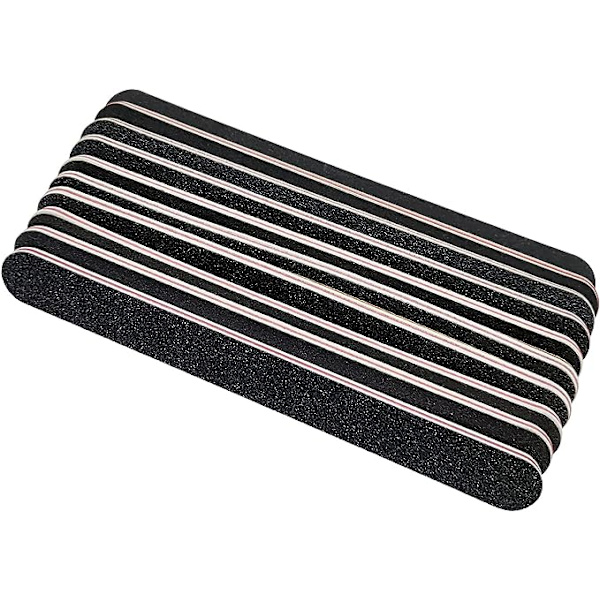 10 stk Professionelle Dobbeltsidede 100/180 Korn Neglefiler Emery Board Sort Manicure Pedicure Værktøj og Neglepoleringsfiler