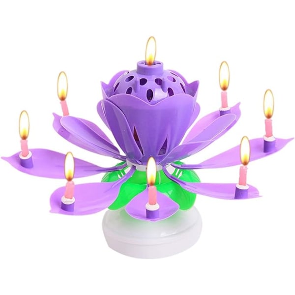 Lotus Kynttilä LED Juhla sähkö Lotus Kynttilät Visual Effect Kiinteä Parafiini Unique Creative Purppura 1 kpl